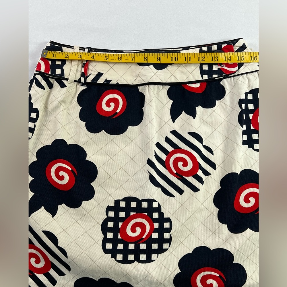 Etcetera A-line Cotton Red, White & Blue Floral Skirt - Picture 7 of 12